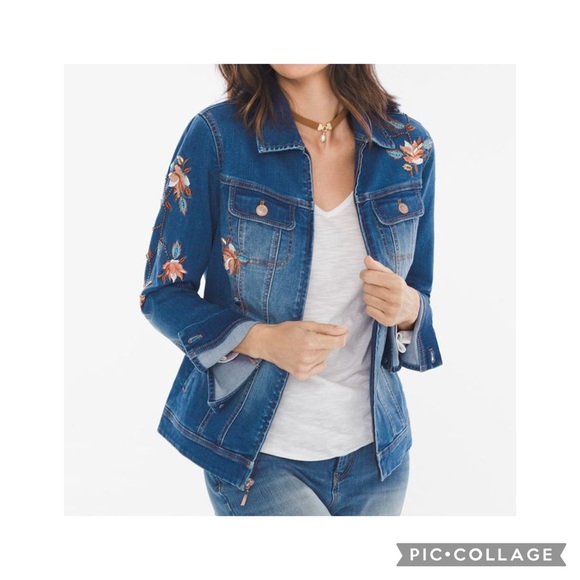 Chico's Embellished Jean Jacket - Picture 9 of 9